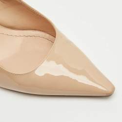 Pre Owned Dior Beige Fabric and Patent Leather J'Adior Pumps Size 38