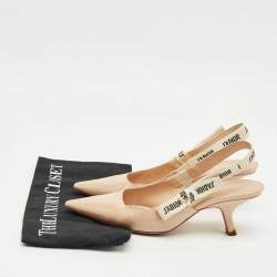 Pre Owned Dior Beige Fabric and Patent Leather J'Adior Pumps Size 38