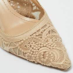 Pre Owned Dior Beige Fabric and Leather J'Adior Slingback Pumps Size 38.5
