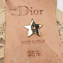 Pre Owned Dior Beige Fabric and Leather J'Adior Slingback Pumps Size 38.5