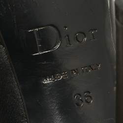 مملوكة مسبقًا Dior Black Leather Bow Peep Toe Pumps Size 36