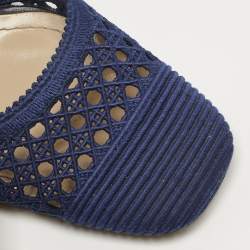 Pre Owned Dior Blue Mesh D-Moi Slingback Pumps Size 37.5