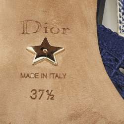 Pre Owned Dior Blue Mesh D-Moi Slingback Pumps Size 37.5