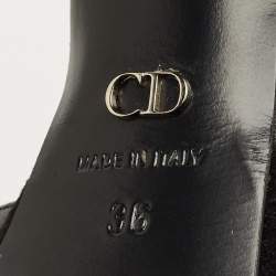 Pre Owned Dior Black Leather Rainbow Stellar Platform Sandals Size 36