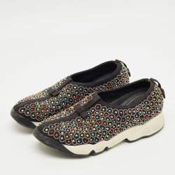 مملوكة مسبقًا Dior Black Mesh Fusion Slip On Sneakers Size 38