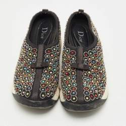 مملوكة مسبقًا Dior Black Mesh Fusion Slip On Sneakers Size 38