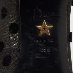 Pre Owned Dior Black Lace and Suede Naughtily D Ankle Length Boots Size 38.5