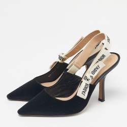Pre Owned Dior Black Velvet Fabric and Canvas J'Adior Pumps Size 36