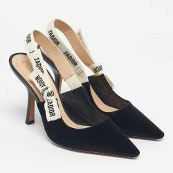 Pre Owned Dior Black Velvet Fabric and Canvas J'Adior Pumps Size 36