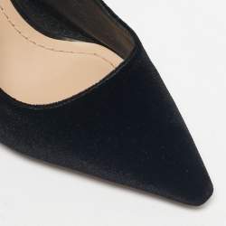Pre Owned Dior Black Velvet Fabric and Canvas J'Adior Pumps Size 36