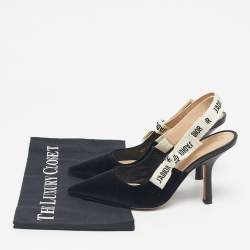 Pre Owned Dior Black Velvet Fabric and Canvas J'Adior Pumps Size 36