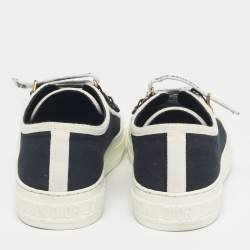 Pre Owned Dior Black/White Canvas Walk'n'Dior Low Top Sneakers Size 37.5