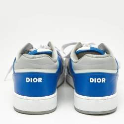 Pre Owned Dior Blue Canvas and Leather b27 Lace Up Sneakers Size 46