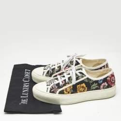 Pre Owned Dior Multicolor Floral Embroidered Canvas Walk'n'Dior Sneakers Size 37.5