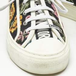 Pre Owned Dior Multicolor Floral Embroidered Canvas Walk'n'Dior Sneakers Size 37.5