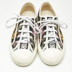 Pre Owned Dior Multicolor Floral Embroidered Canvas Walk'n'Dior Sneakers Size 37.5