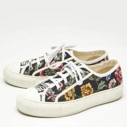 Pre Owned Dior Multicolor Floral Embroidered Canvas Walk'n'Dior Sneakers Size 37.5