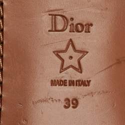 Pre Owned Dior Black Leather Diorevolution Logo Flat Slide Sandals Size 39