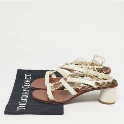 Pre Owned Dior Cream Leather Gladiator Sandals Size 38