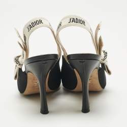 Pre Owned Dior Black Canvas J'Adior Slingback Pumps Size 37