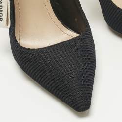 Pre Owned Dior Black Canvas J'Adior Slingback Pumps Size 37
