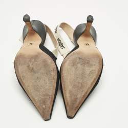 Pre Owned Dior Black Canvas J'Adior Slingback Pumps Size 37