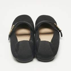 مملوكة مسبقًا Dior Black Knit Fabric Mary Jane Ballet Flats Size 37.5
