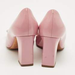 Pre Owned Dior Pale Pink Leather Buckle Detail Pumps Size 37.5