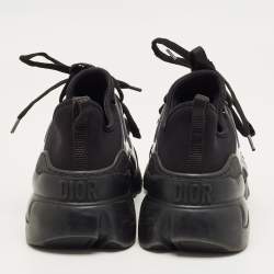 Pre Owned Dior Black Neoprene and PVC D-Connect Low Top Sneakers Size 38.5