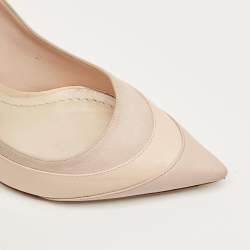 Pre Owned Dior Beige Patent Leather and Suede Pointed Toe Pumps Size 37