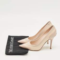 Pre Owned Dior Beige Patent Leather and Suede Pointed Toe Pumps Size 37
