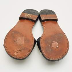 Pre Owned Dior Black Leather Dior Evolution Flat Slides Size 38