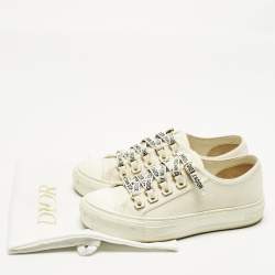 Pre Owned Dior White Canvas Walk'n'Dior Low Top Sneakers Size 35.5