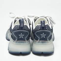 Pre Owned Dior Blue Oblique Fabric and Rubber Dior Vibe Sneakers Size 37.5