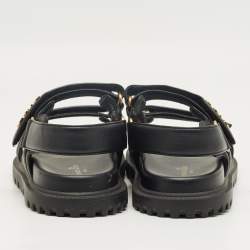 Pre Owned Dior Black Leather DiorAct Slingback Sandals Size 39.5