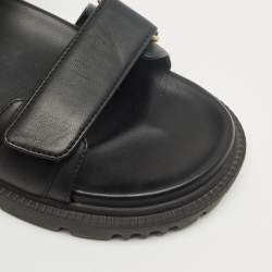Pre Owned Dior Black Leather DiorAct Slingback Sandals Size 39.5