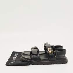 Pre Owned Dior Black Leather DiorAct Slingback Sandals Size 39.5