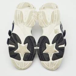 Pre Owned Dior Blue Oblique Neoprene and Suede D-Wander Sneakers Size 40.5