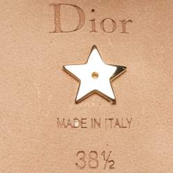 Pre Owned Dior Beige Cannage Fabric D-moi Slingback Pumps Size 38.5