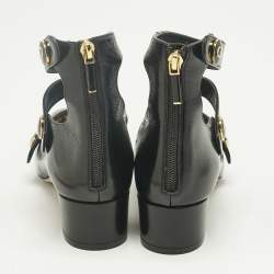 Pre Owned Dior Black Leather Baby-D Mary Jane Pumps Size 37.5