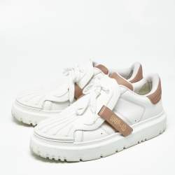 Pre Owned Dior White Leather and Rubber Dior ID Low Top Sneakers Size 40