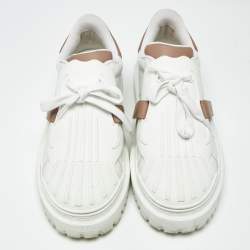 Pre Owned Dior White Leather and Rubber Dior ID Low Top Sneakers Size 40