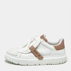 Pre Owned Dior White Leather and Rubber Dior ID Low Top Sneakers Size 40