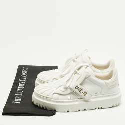 Pre Owned Dior White Leather and Rubber Dior ID Lace Up Sneakers Size 36