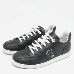 Pre Owned Dior Black Leather D-star Lace Up Sneakers Size 36.5