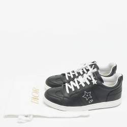 Pre Owned Dior Black Leather D-star Lace Up Sneakers Size 36.5