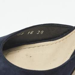 Pre Owned Dior Navy Blue/Black Leather and Suede Ankle Strap Sandals Size 38