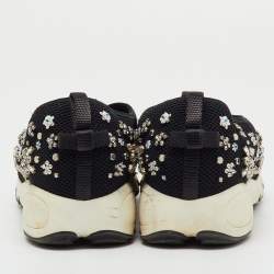 Pre Owned Dior Black Mesh Fusion Crystal Embellished Slip On Sneakers Size 39