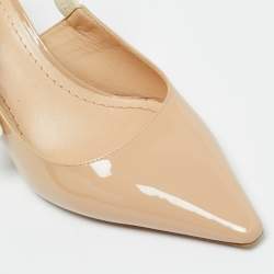Pre Owned Dior Beige Fabric and Patent Leather J'Adior Pumps Size 37.5