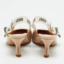 Pre Owned Dior Beige Fabric and Patent Leather J'Adior Pumps Size 37.5
